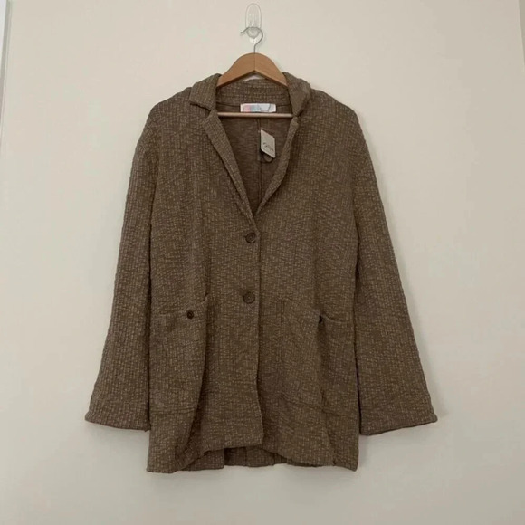 Free People Beach Reign Textured Knit Blazer in Brown *Multiple Sizes Available* - Picture 1 of 7